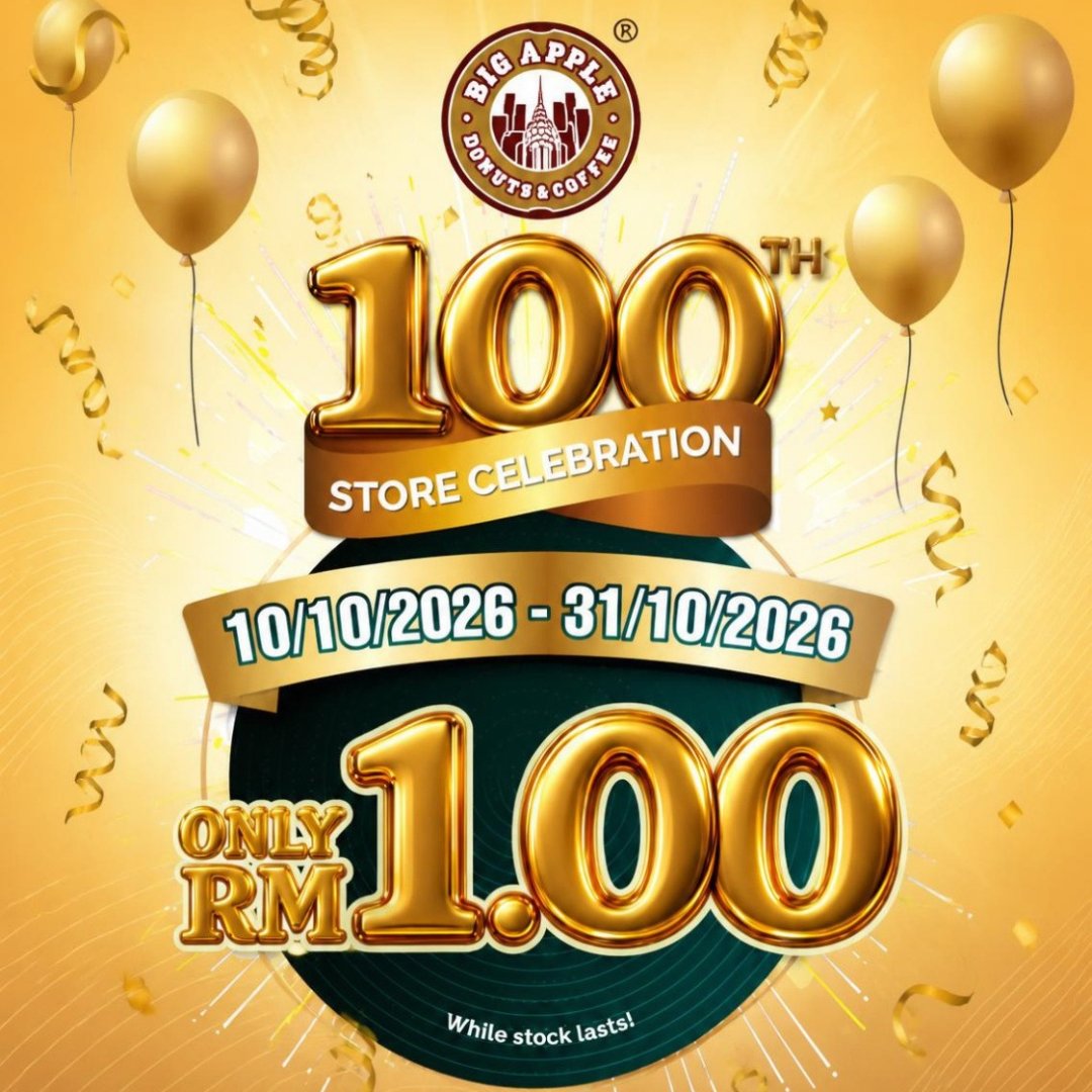 Big Apple Donuts & Coffee 100th store celebration, RM1 Ola Pandan and Dreamy Pandan